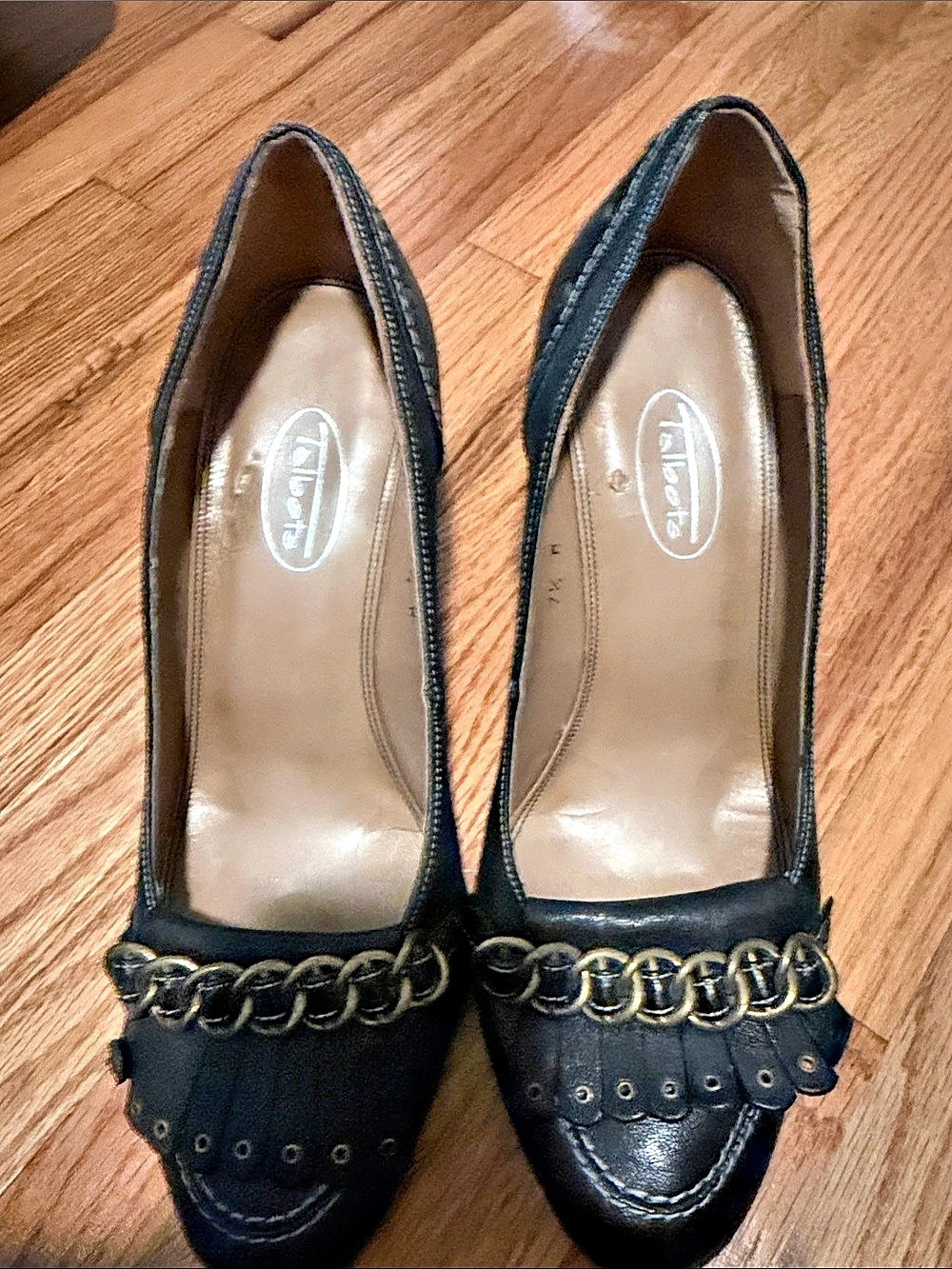 Talbots Black Chain Detail Heels